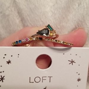 LOFT | Jewelry | Loft Rainbow Stacked Ring Set | Poshmark
